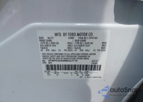 2021 Ford Edge Se z USA, uszkodzony, nr VIN 2FMPK4G99MBA23779